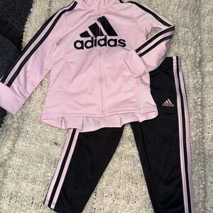 Adidas Light Pink and Black Athletic Set